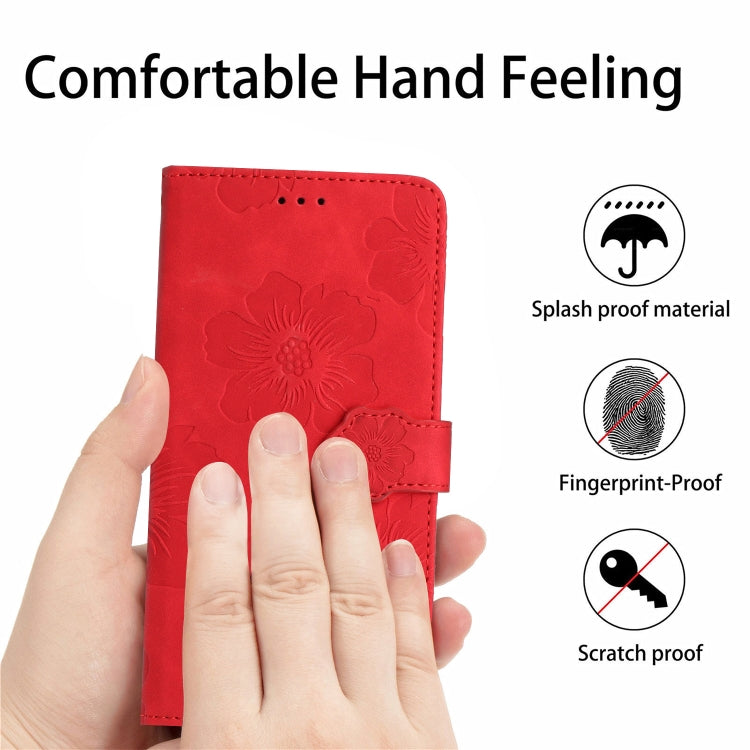 For Xiaomi 11T / 11T Pro Flower Embossing Pattern Leather Phone Case(Red) - Xiaomi Cases by buy2fix | Online Shopping UK | buy2fix