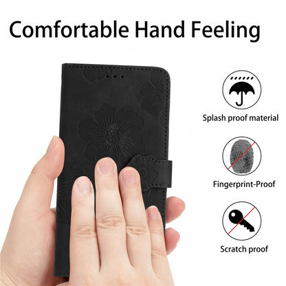 For Xiaomi 12 Pro Flower Embossing Pattern Leather Phone Case(Black) - 12 Pro Cases by buy2fix | Online Shopping UK | buy2fix