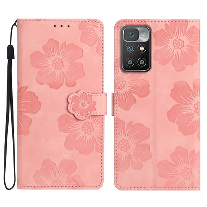 For Xiaomi Redmi 10 2022 Flower Embossing Pattern Leather Phone Case(Pink) - Xiaomi Cases by buy2fix | Online Shopping UK | buy2fix