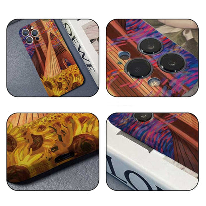 For iPhone 14 Plus Precise Hole Oil Painting Pattern PC Phone Case(Architectural Painting) - iPhone 14 Plus Cases by buy2fix | Online Shopping UK | buy2fix