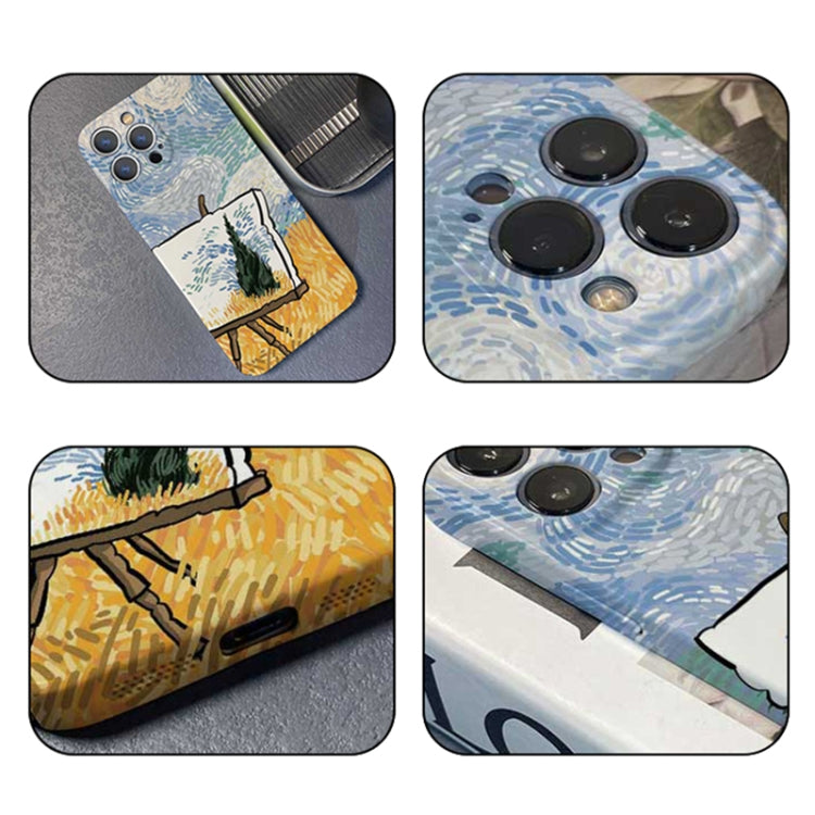 For iPhone 12 Pro Precise Hole Oil Painting Pattern PC Phone Case(Landscape Painting) - iPhone 12 / 12 Pro Cases by buy2fix | Online Shopping UK | buy2fix