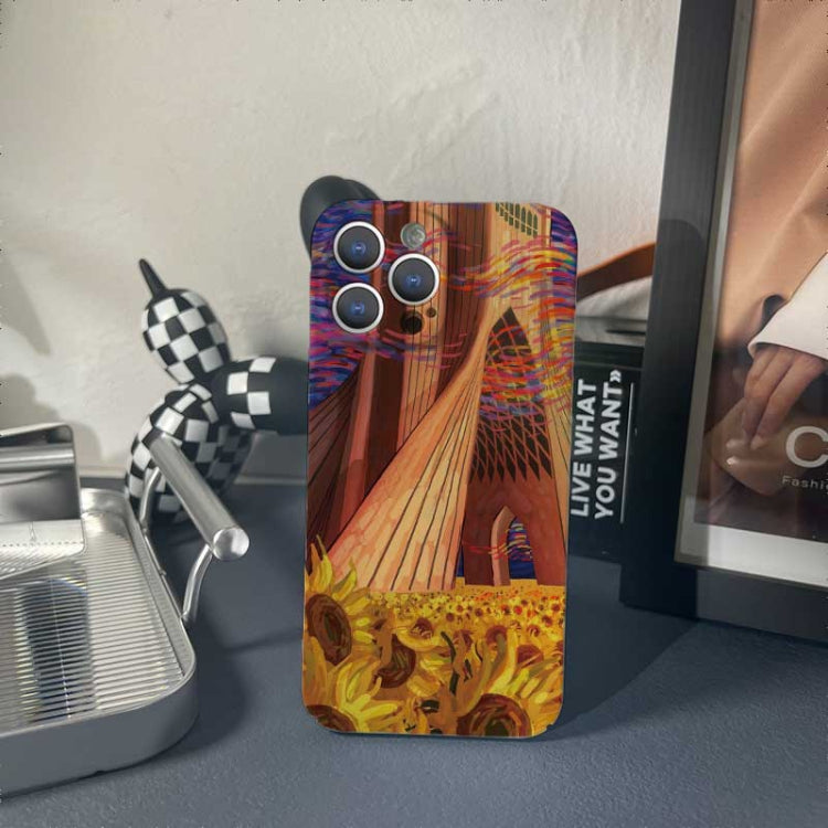 For iPhone 11 Pro Precise Hole Oil Painting Pattern PC Phone Case(Architectural Painting) - iPhone 11 Pro Cases by buy2fix | Online Shopping UK | buy2fix