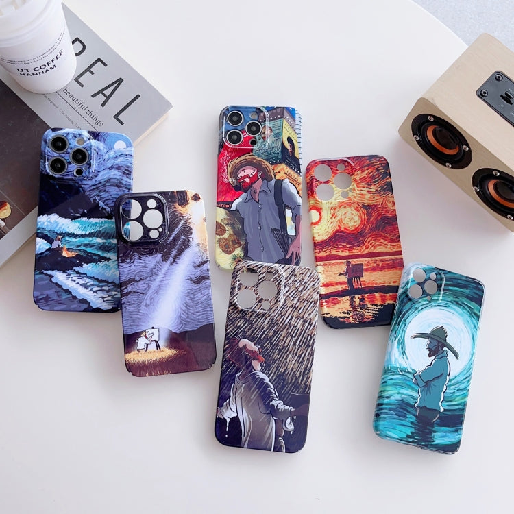 For iPhone 13 Pro Max Precise Hole Oil Painting Pattern PC Phone Case(Sea Wave) - iPhone 13 Pro Max Cases by buy2fix | Online Shopping UK | buy2fix