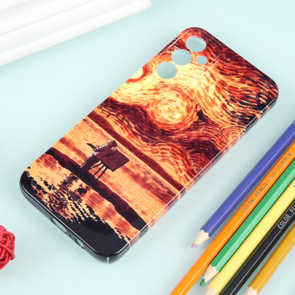 For Samsung Galaxy A14 5G Precise Hole Oil Painting Pattern PC Phone Case(Sunset) - Galaxy Phone Cases by buy2fix | Online Shopping UK | buy2fix