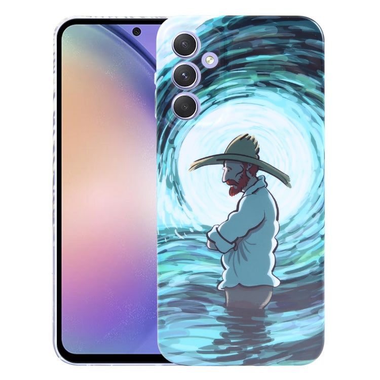 For Samsung Galaxy A54 5G Precise Hole Oil Painting Pattern PC Phone Case(Thinker) - Galaxy Phone Cases by buy2fix | Online Shopping UK | buy2fix