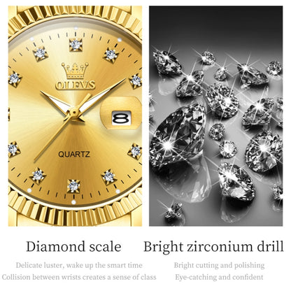 OLEVS 5526 Women Diamond Set Luminous Waterproof Quartz Watch(Gold) - Metal Strap Watches by OLEVS | Online Shopping UK | buy2fix