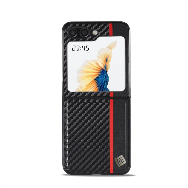 For Samsung Galaxy Z Flip5 LC.IMEEKE Carbon Fiber PU + TPU Horizontal Flip Leather Phone Case(Vertical Black) - Galaxy Z Flip5 Cases by LC.IMEEKE | Online Shopping UK | buy2fix