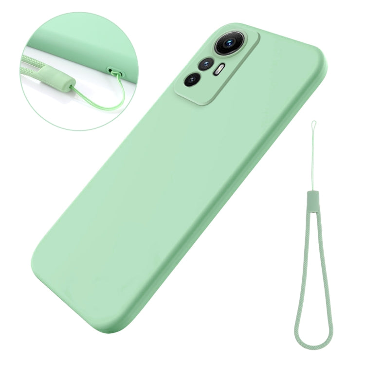 For Xiaomi Redmi Note 12S 4G Pure Color Liquid Silicone Shockproof Phone Case(Green) - Xiaomi Cases by buy2fix | Online Shopping UK | buy2fix