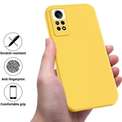 For Xiaomi Redmi Note 12 Pro 4G Pure Color Liquid Silicone Shockproof Phone Case(Yellow) - Xiaomi Cases by buy2fix | Online Shopping UK | buy2fix