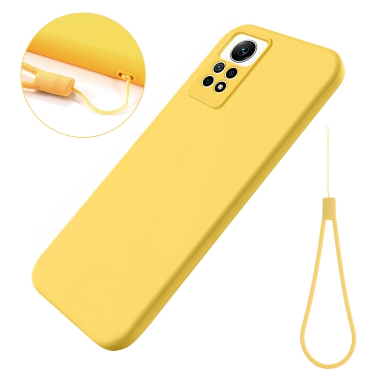 For Xiaomi Redmi Note 12 Pro 4G Pure Color Liquid Silicone Shockproof Phone Case(Yellow) - Xiaomi Cases by buy2fix | Online Shopping UK | buy2fix