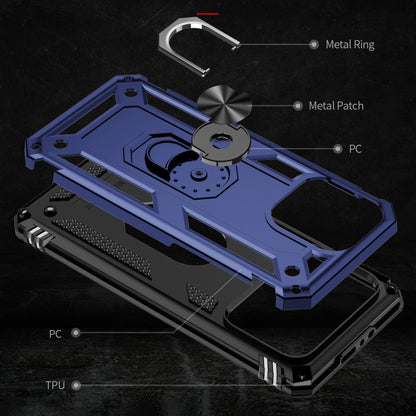For iPhone 15 Pro Max Shockproof TPU + PC Phone Case with Holder(Blue) - iPhone 15 Pro Max Cases by buy2fix | Online Shopping UK | buy2fix