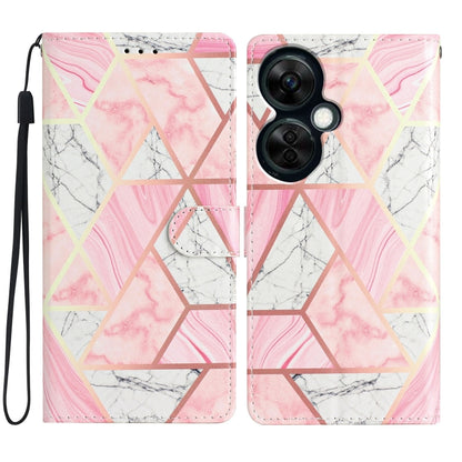 For OnePlus Nord CE 3 Lite 5G Colored Drawing Leather Phone Case(Pink Marble) - OnePlus Cases by buy2fix | Online Shopping UK | buy2fix