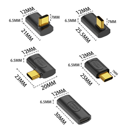 40Gbps 240W USB-C / Type-C Female to USB-C / Type-C Male Middle Bend Adapter(Black) - Cable & Adapters by buy2fix | Online Shopping UK | buy2fix