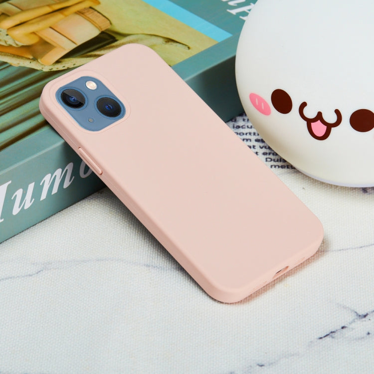 For iPhone 15 Plus Solid Color Silicone Phone Case(Sand Pink) - iPhone 15 Plus Cases by buy2fix | Online Shopping UK | buy2fix