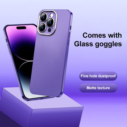 For iPhone 12 Frosted Metal Material Phone Case with Lens Protection(Blue) - iPhone 12 / 12 Pro Cases by buy2fix | Online Shopping UK | buy2fix