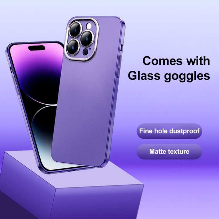 For iPhone 12 Pro Max Frosted Metal Material Phone Case with Lens Protection(Dark Blue) - iPhone 12 Pro Max Cases by buy2fix | Online Shopping UK | buy2fix