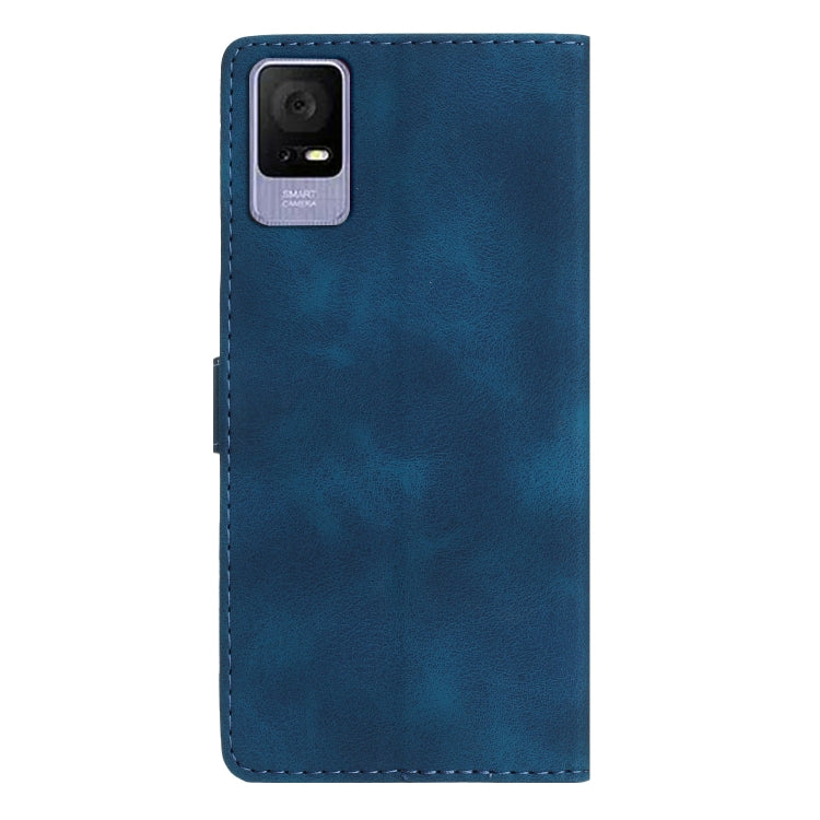 For TCL 405 / 406 / 408 Flower Butterfly Embossing Pattern Leather Phone Case(Blue) - More Brand by buy2fix | Online Shopping UK | buy2fix