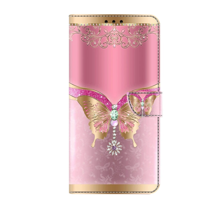 For Xiaomi Redmi Note 11 Global Crystal 3D Shockproof Protective Leather Phone Case(Pink Bottom Butterfly) - Xiaomi Cases by buy2fix | Online Shopping UK | buy2fix