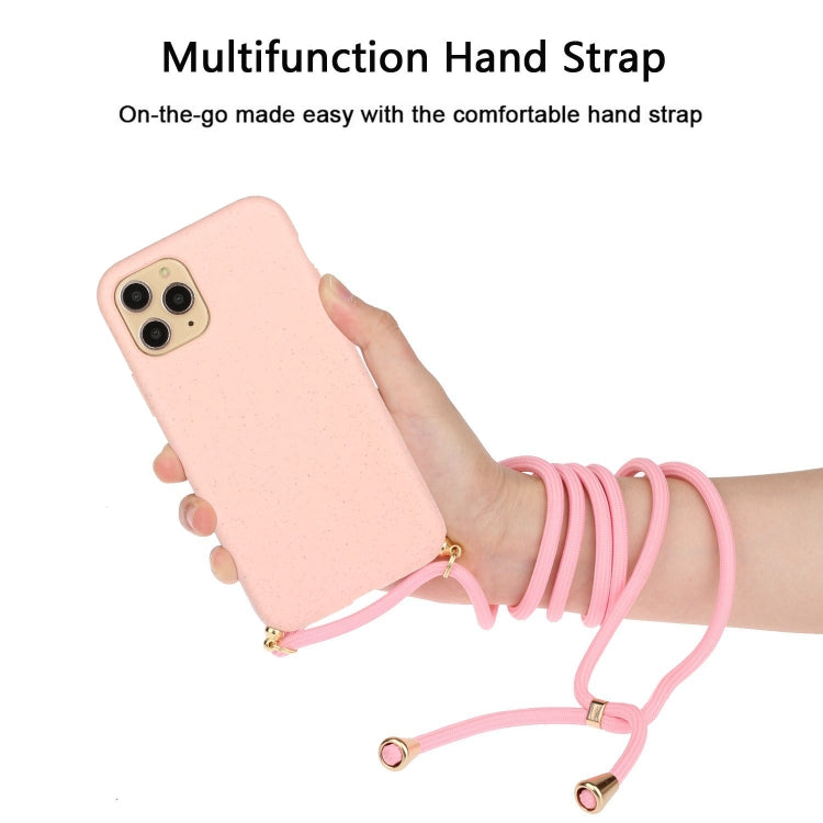 For iPhone 15 Pro Wheat Straw Material + TPU Phone Case with Lanyard(Pink) - iPhone 15 Pro Cases by buy2fix | Online Shopping UK | buy2fix