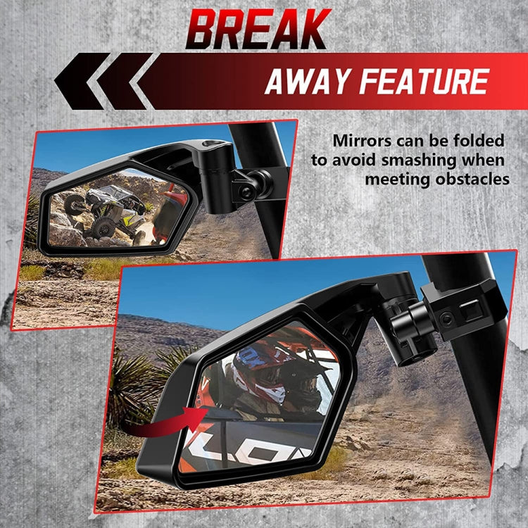 For Can-Am BRP UTV Maverick X3 Off-Road Vehicle Rearview Mirror, Model:UTV-17D With Light - Convex Mirror & Accessories by buy2fix | Online Shopping UK | buy2fix