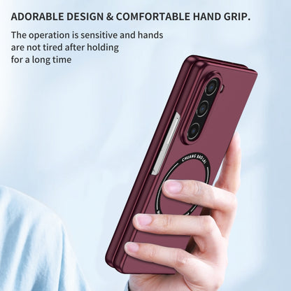 For Samsung Galaxy Z Fold5 Magsafe Magnetic Folding PC Phone Case(Wine Red) - Galaxy Z Fold5 Cases by buy2fix | Online Shopping UK | buy2fix