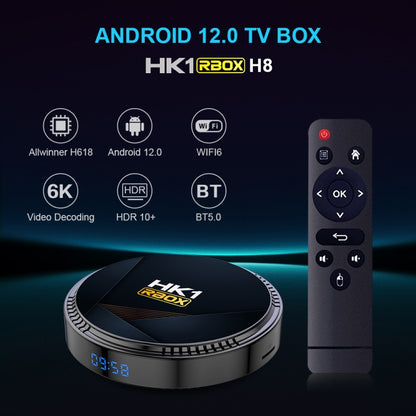 HK1RBOX H8-H618 Android 12.0 Allwinner H618 Quad Core Smart TV Box, Memory:2GB+16GB(UK Plug) - Allwinner H6 by buy2fix | Online Shopping UK | buy2fix