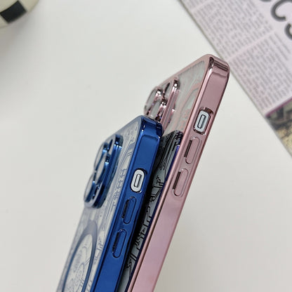 For iPhone 11 Electroplated Circuit Board Pattern MagSafe Phone Case(Pink) - iPhone 11 Cases by buy2fix | Online Shopping UK | buy2fix
