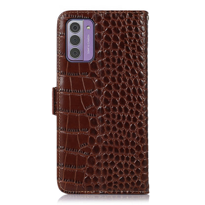 For Nokia G42 5G Crocodile Top Layer Cowhide Leather Phone Case(Brown) - Nokia Cases by buy2fix | Online Shopping UK | buy2fix