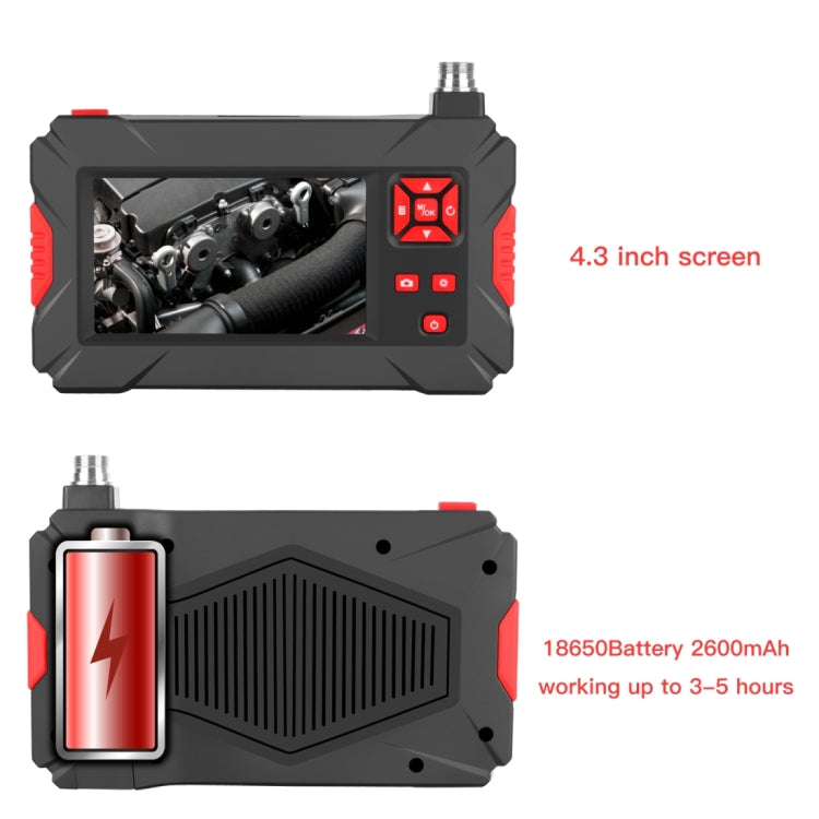 P30 5.5mm 1080P IP68 Waterproof 4.3 inch Screen Dual Camera Digital Endoscope, Length:10m Hard Cable(Black) -  by buy2fix | Online Shopping UK | buy2fix