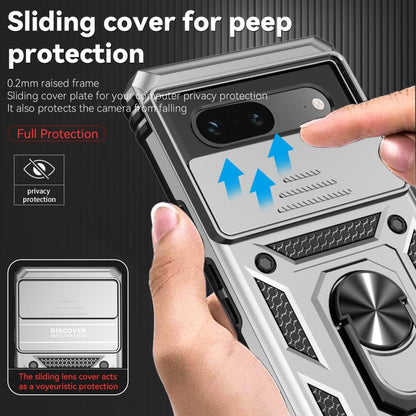 For Google Pixel 7a Sliding Camshield Holder Phone Case(Silver) - Google Cases by buy2fix | Online Shopping UK | buy2fix