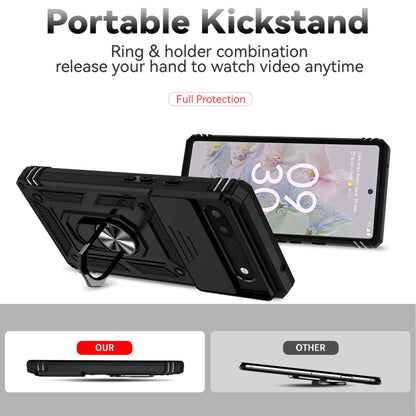 For Google Pixel 6a Sliding Camshield Holder Phone Case(Black) - Google Cases by buy2fix | Online Shopping UK | buy2fix