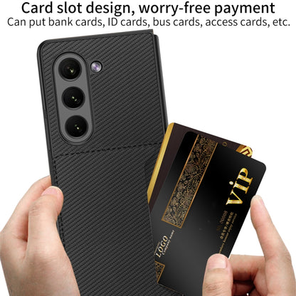 For Samsung Galaxy Z Fold5 GKK Ultra-thin Leather Phone Case with Card Slots(Cross Texture) - Galaxy Z Fold5 Cases by GKK | Online Shopping UK | buy2fix