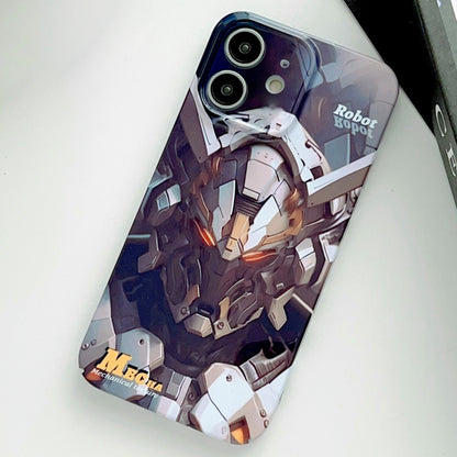 For iPhone SE 2022 / 2020 / 8 / 7 Painted Pattern Precise Hole PC Phone Case(Grey Robot) - iPhone SE 2022 / 2020 / 8 / 7 Cases by buy2fix | Online Shopping UK | buy2fix
