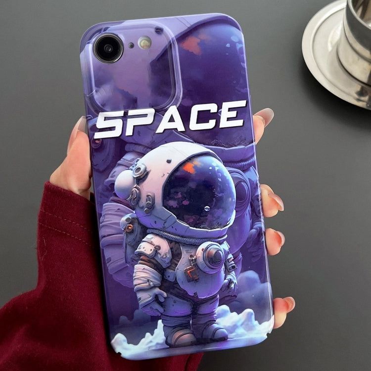 For iPhone SE 2022 / 2020 / 8 / 7 Painted Pattern Precise Hole PC Phone Case(Purple Astronaut) - iPhone SE 2022 / 2020 / 8 / 7 Cases by buy2fix | Online Shopping UK | buy2fix