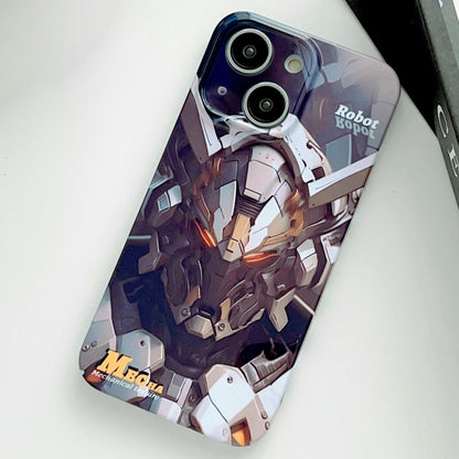 For iPhone 13 Painted Pattern Precise Hole PC Phone Case(Grey Robot) - iPhone 13 Cases by buy2fix | Online Shopping UK | buy2fix