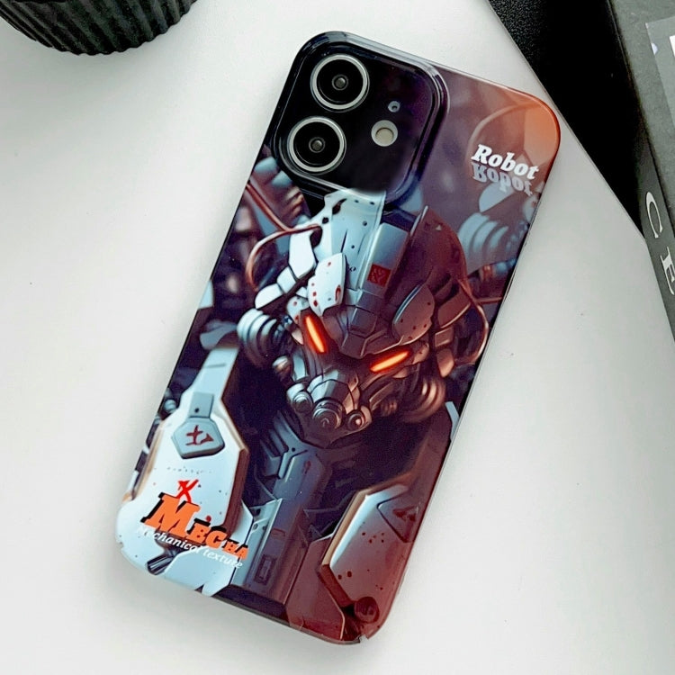 For iPhone 11 Painted Pattern Precise Hole PC Phone Case(Orange Robot) - iPhone 11 Cases by buy2fix | Online Shopping UK | buy2fix