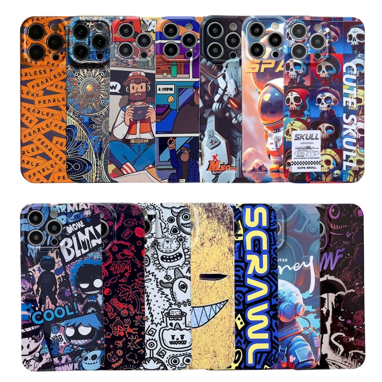 For iPhone SE 2022 / 2020 / 8 / 7 Painted Pattern Precise Hole PC Phone Case(Grey Robot) - iPhone SE 2022 / 2020 / 8 / 7 Cases by buy2fix | Online Shopping UK | buy2fix