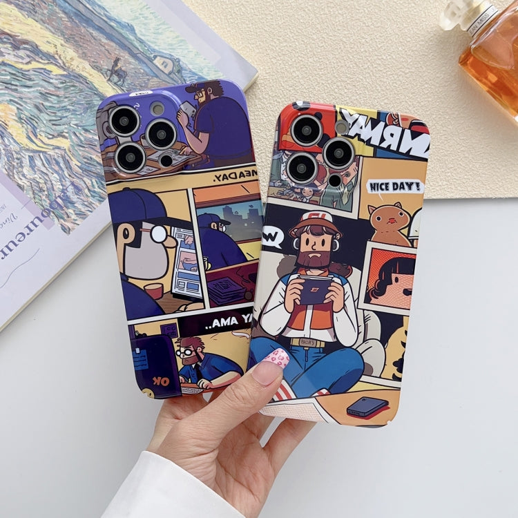 For iPhone 15 Painted Pattern Precise Hole PC Phone Case(Golden Robot) - iPhone 15 Cases by buy2fix | Online Shopping UK | buy2fix