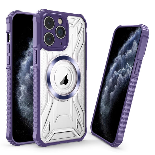 For iPhone 11 Pro CD Texture Magsafe Phone Case(Dark Purple) - iPhone 11 Pro Cases by buy2fix | Online Shopping UK | buy2fix
