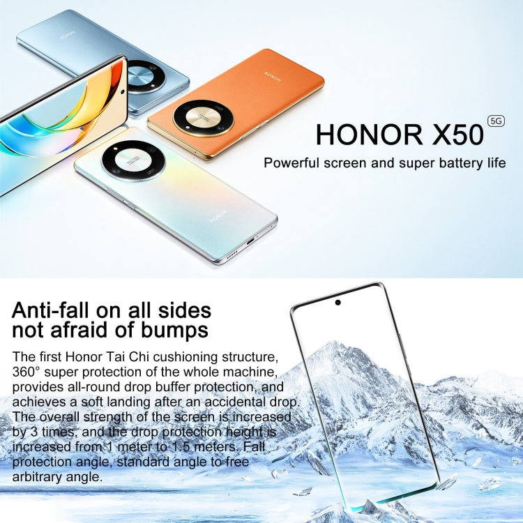 Honor X50 5G, 108MP Camera, 6.78 inch MagicOS 7.1.1 Snapdragon 6 Gen1 Octa Core up to 2.2GHz, Network: 5G, OTG, Not Support Google Play, Memory:16GB+512GB(Orange) - Honor by Huawei | Online Shopping UK | buy2fix