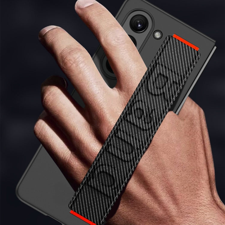 For Samsung Galaxy Z Fold5 5G GKK Ultra-thin Wristband Shockproof Phone Case with Holder(Carbon Fiber) - Galaxy Z Fold5 Cases by GKK | Online Shopping UK | buy2fix