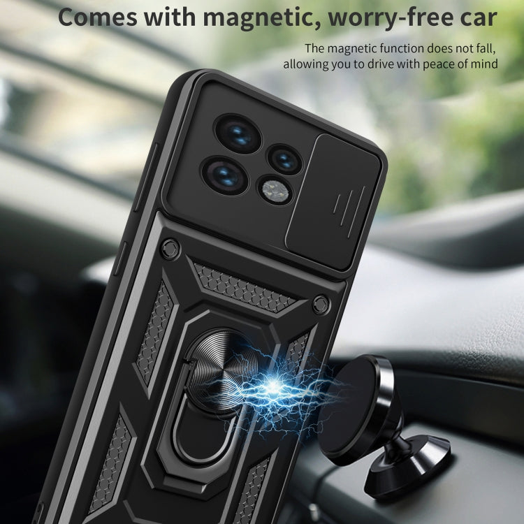 For Motorola Edge 40 Pro Sliding Camera Cover Design TPU Hybrid PC Phone Case(Black) - Motorola Cases by buy2fix | Online Shopping UK | buy2fix