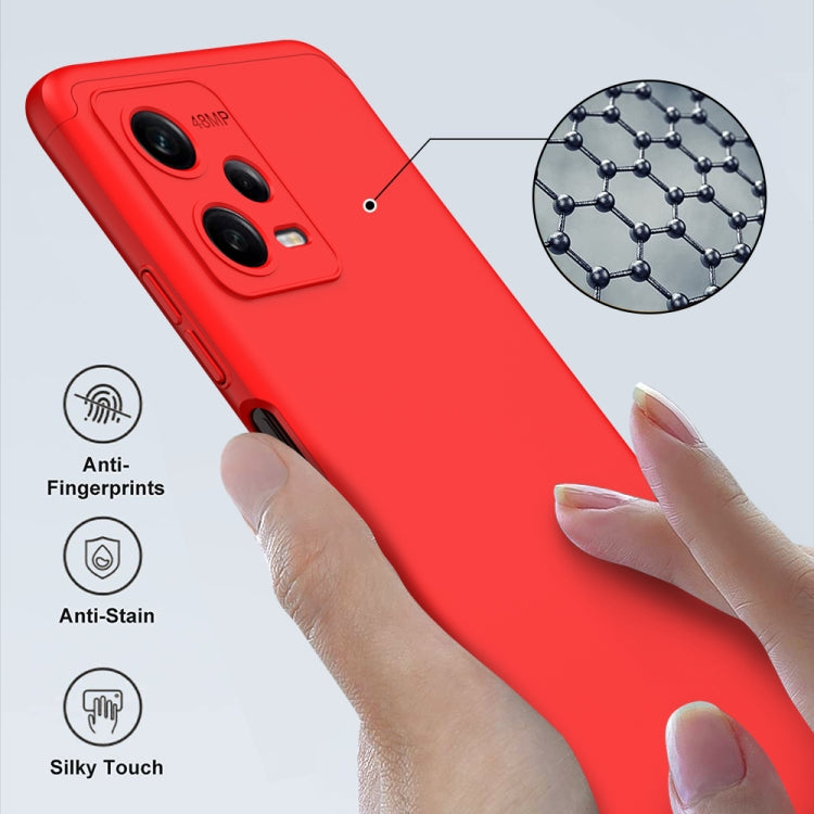 For Xiaomi Redmi Note 12 5G Global GKK Three Stage Splicing Full Coverage PC Phone Case(Red) - Note 12 Cases by GKK | Online Shopping UK | buy2fix