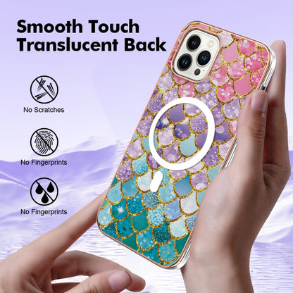 For iPhone 15 Pro Marble Pattern Dual-side IMD Magsafe TPU Phone Case(Colorful Scales) - iPhone 15 Pro Cases by buy2fix | Online Shopping UK | buy2fix