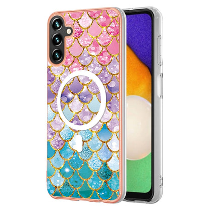 For Samsung Galaxy A34 5G Marble Pattern Dual-side IMD Magsafe TPU Phone Case(Colorful Scales) - Galaxy Phone Cases by buy2fix | Online Shopping UK | buy2fix