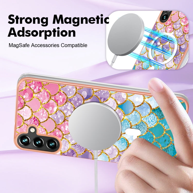 For Samsung Galaxy A34 5G Marble Pattern Dual-side IMD Magsafe TPU Phone Case(Colorful Scales) - Galaxy Phone Cases by buy2fix | Online Shopping UK | buy2fix