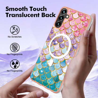 For Samsung Galaxy A34 5G Marble Pattern Dual-side IMD Magsafe TPU Phone Case(Colorful Scales) - Galaxy Phone Cases by buy2fix | Online Shopping UK | buy2fix