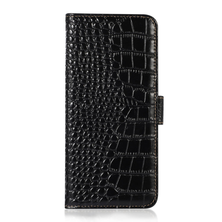 For Honor 90 Crocodile Top Layer Cowhide Leather Phone Case(Black) - Honor Cases by buy2fix | Online Shopping UK | buy2fix