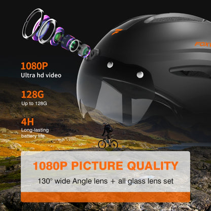 Foxwear V8S 1080P HD Video Recorder Cycling Smart Helmet, Size: 54-58cm(Black) - Protective Helmet & Masks by buy2fix | Online Shopping UK | buy2fix