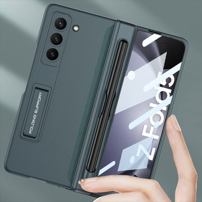 For Samsung Galaxy Z Fold5 GKK Full Coverage Magnetic Fold Hinge Phone Case with Pen Slots(Green) - Galaxy Z Fold5 Cases by GKK | Online Shopping UK | buy2fix